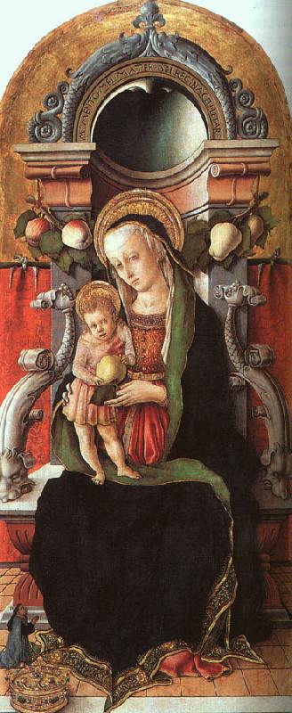 Carlo Crivelli Madonna and Child Enthroned with a Donor